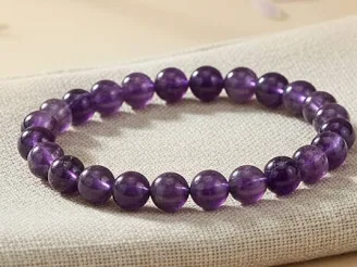 Purple amethyst bead bracelet